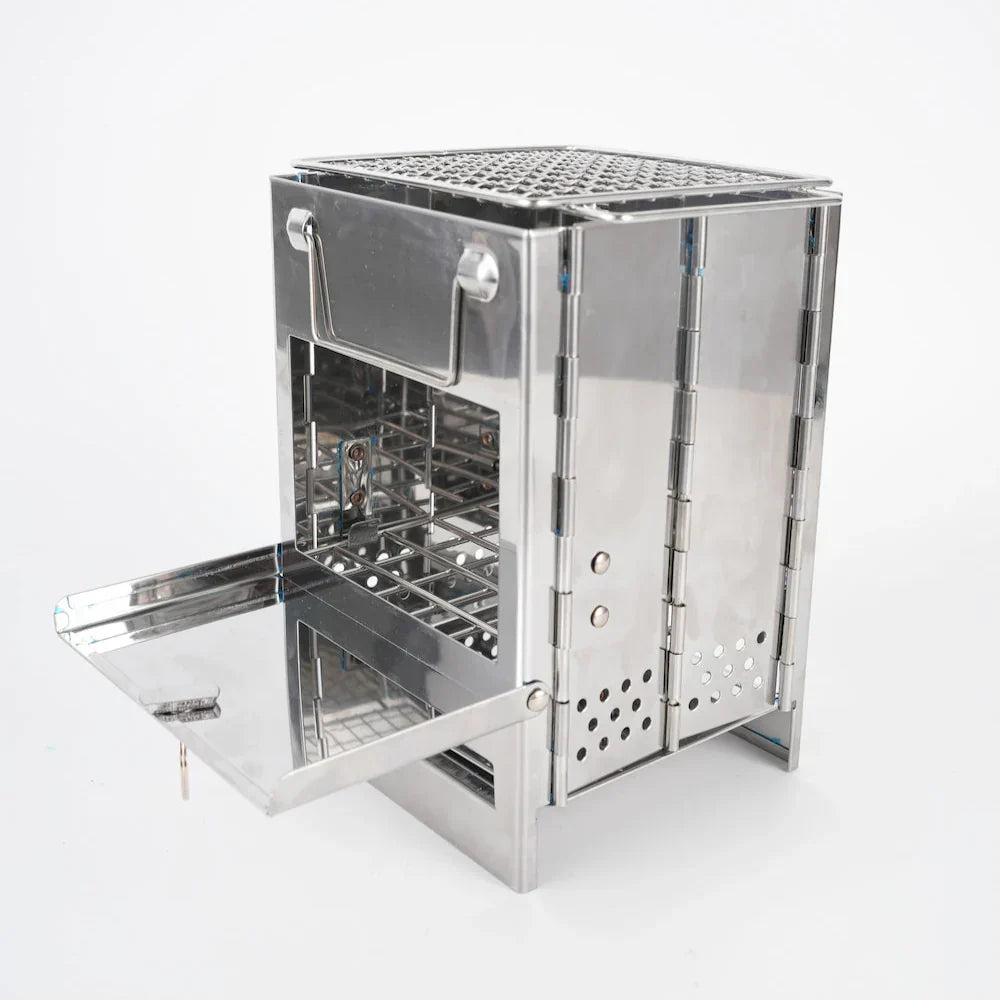 Folding Camping Stove for Wood Burning – Portable Stainless Steel Design