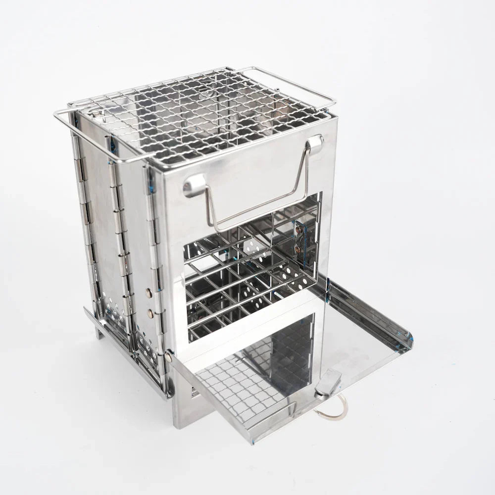 Folding Camping Stove for Wood Burning – Portable Stainless Steel Design