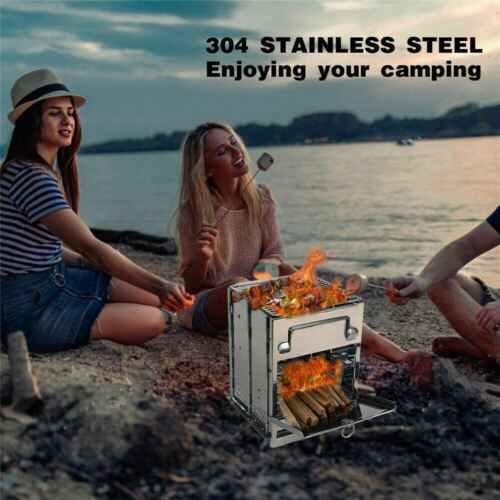 Camping Stove for Wood Burning - Portable Stainless Steel Design