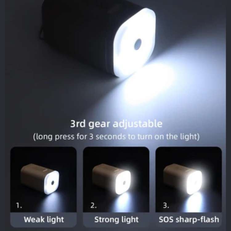 Compact Rechargeable Air Pump with LED Light and USB Connection
