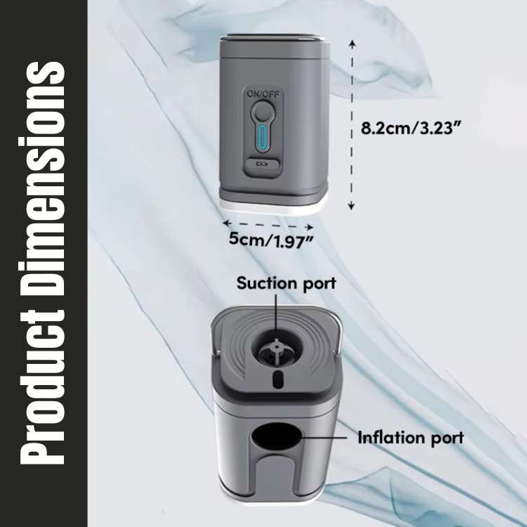 Compact Rechargeable Air Pump with LED Light and USB Connection