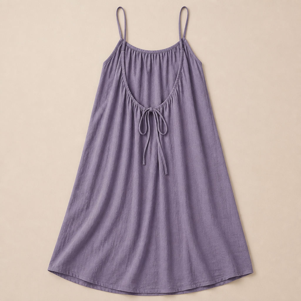LunaVibe™ – Flowy Open-Back Cami Sundress with Adjustable Tie