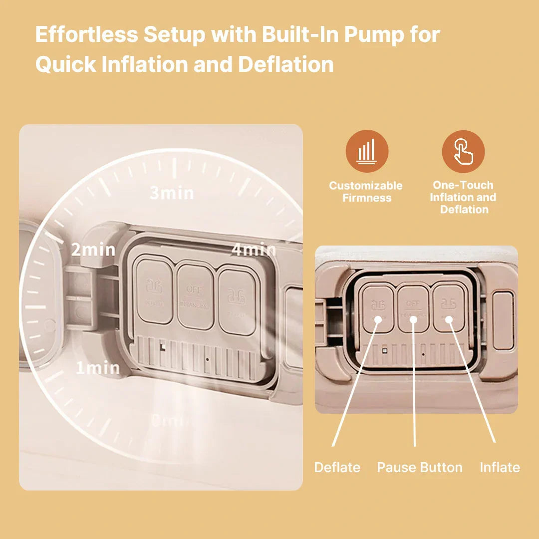 Inflatable Air Mattress with Built-in Pump – Soft Plush Design