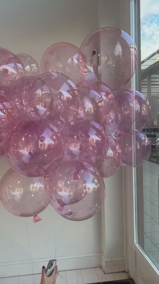 Luxury Crystal Clear Bobo Balloons / Transparent Wedding Birthday Event Balloon Decor