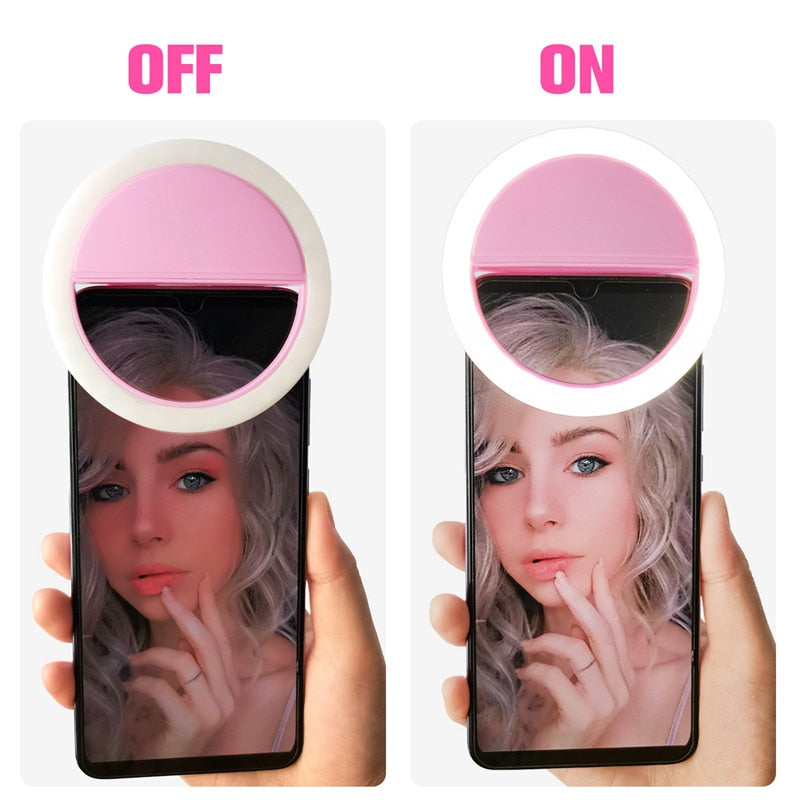 Clip-On LED Ring Light for Photos and Videos – Portable Lighting for Selfies and Calls
