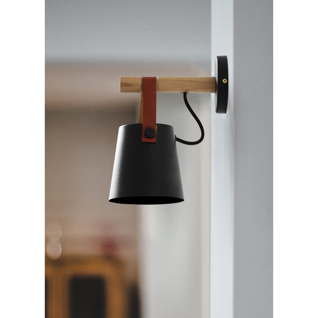 Nordic Wooden Hanging Wall Lamp