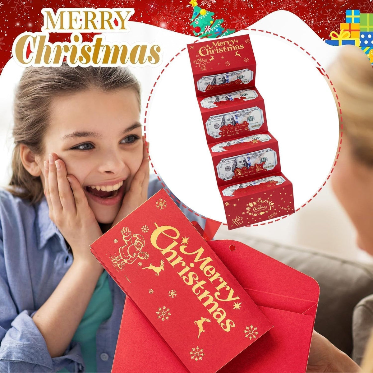 Flash Sale 50K+ SOLD! Almost Gone-Christmas Cash Gift Envelope– A creative way to give cash this Christmas!