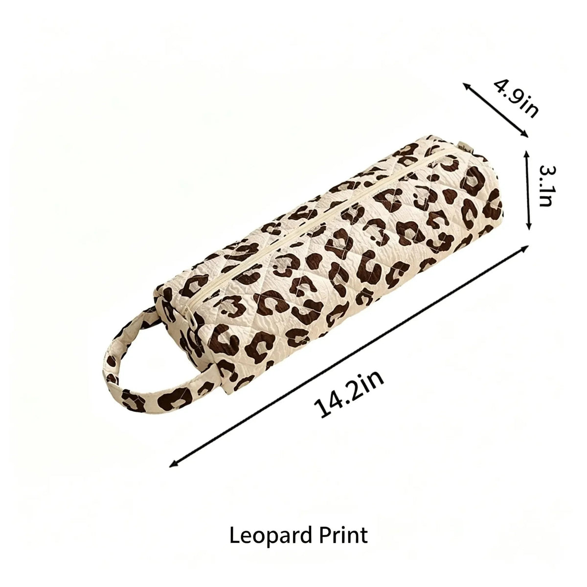 Quilted Multi‐Purpose Storage Bag, Portable Zipper Cosmetic Makeup Pouch with Handle
