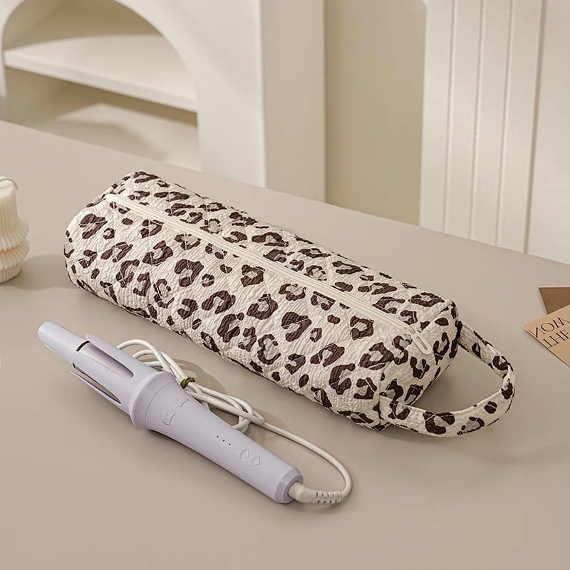 Quilted Multi‐Purpose Storage Bag, Portable Zipper Cosmetic Makeup Pouch with Handle