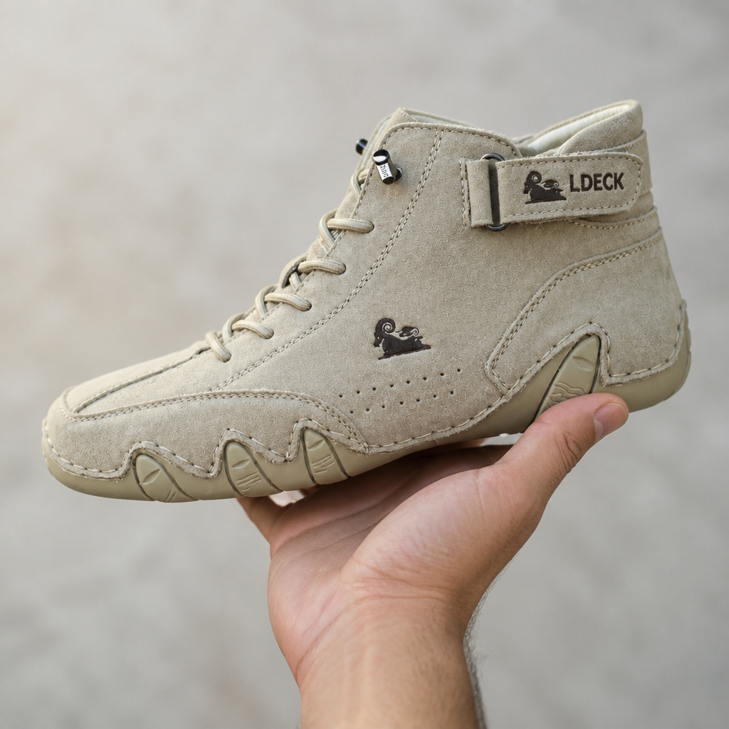 FluxStride™ – Handcrafted Leather Ankle Boots with Orthopedic Arch Support