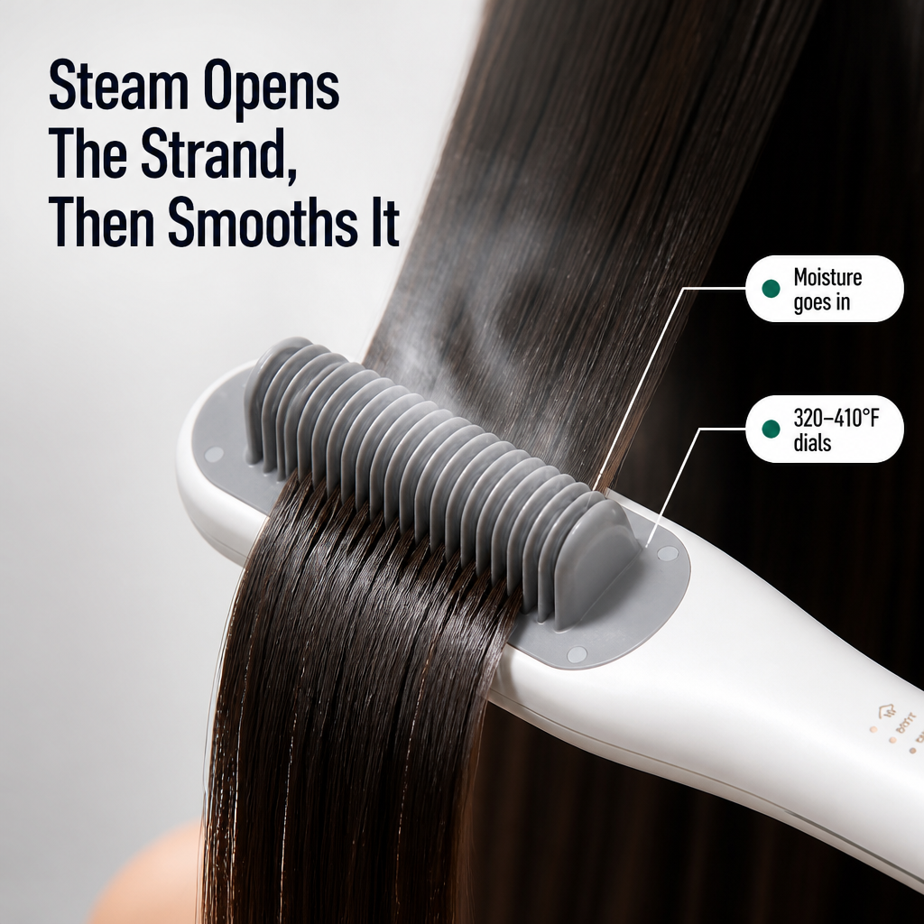 LumeVive™ — Steam Your Frizz Smooth Without Frying a Single Strand