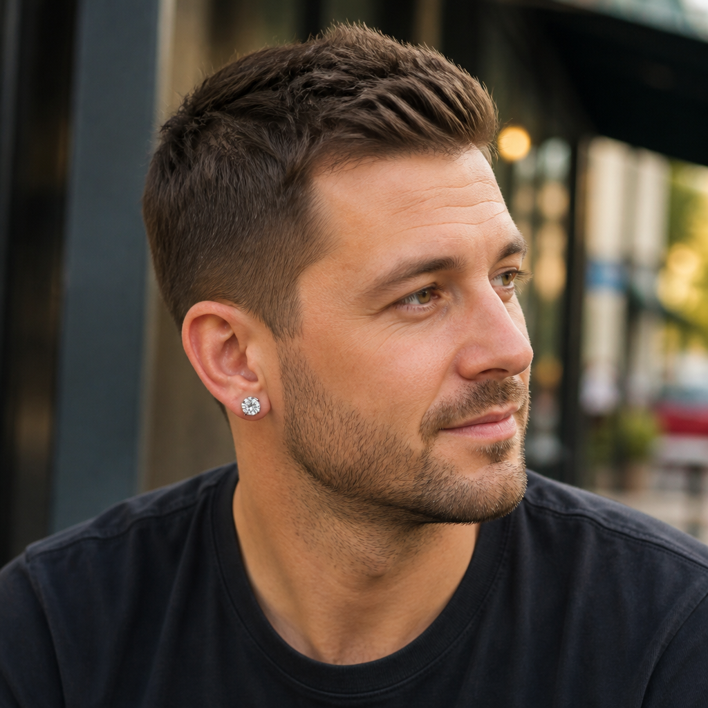 SerenPulse – Round-Cut Magnetic Clip-On Stud Earrings, No Piercing Needed