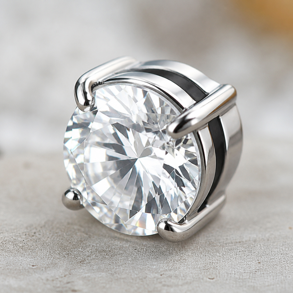SerenPulse – Round-Cut Magnetic Clip-On Stud Earrings, No Piercing Needed