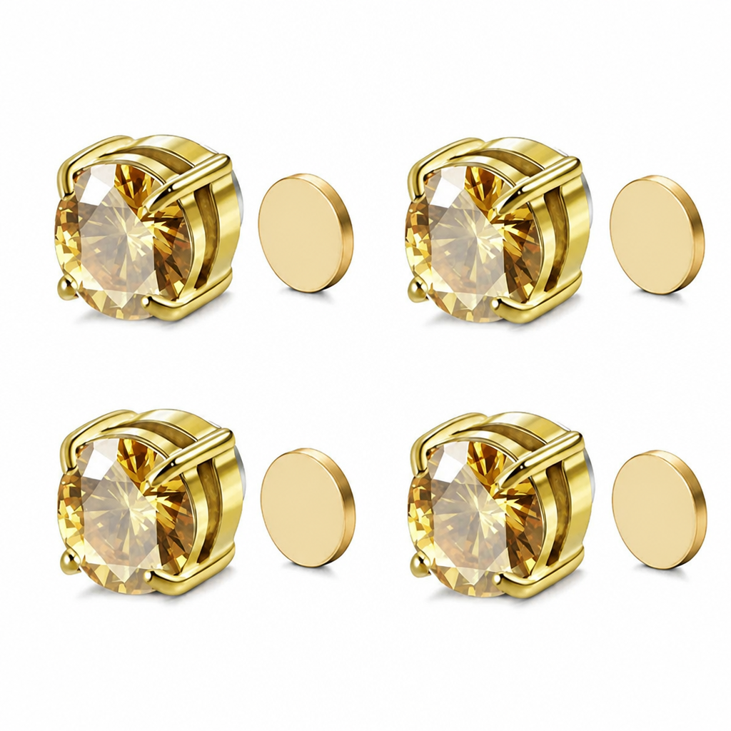 SerenPulse – Round-Cut Magnetic Clip-On Stud Earrings, No Piercing Needed