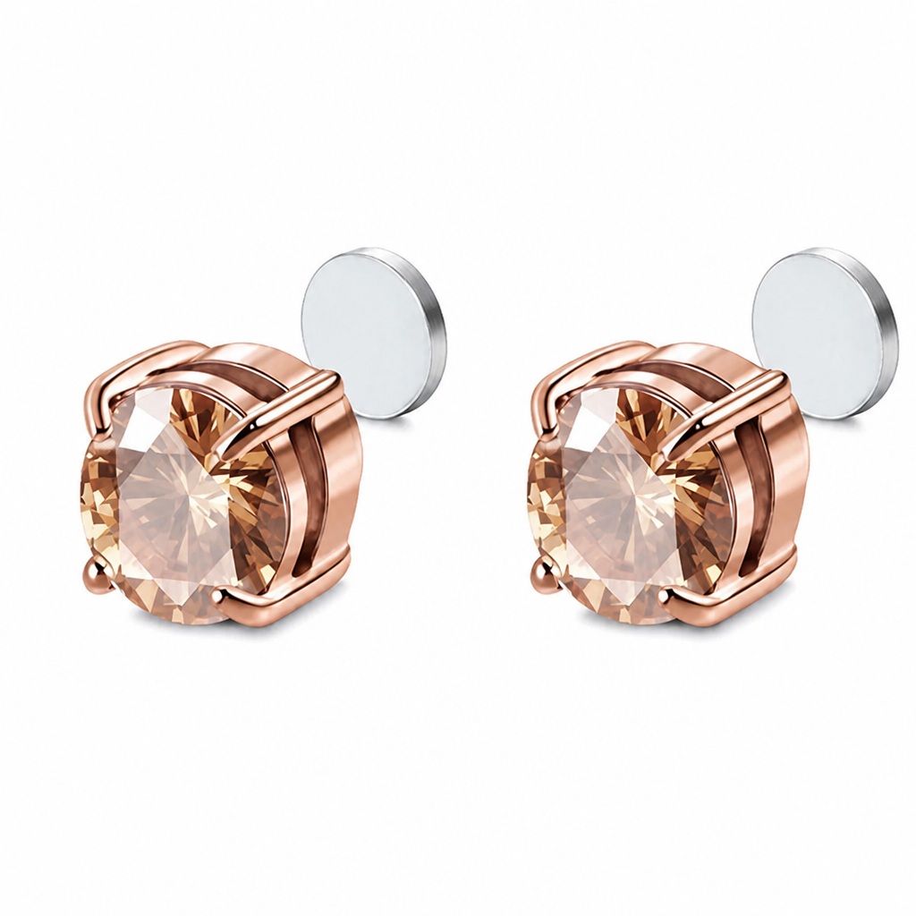 SerenPulse – Round-Cut Magnetic Clip-On Stud Earrings, No Piercing Needed