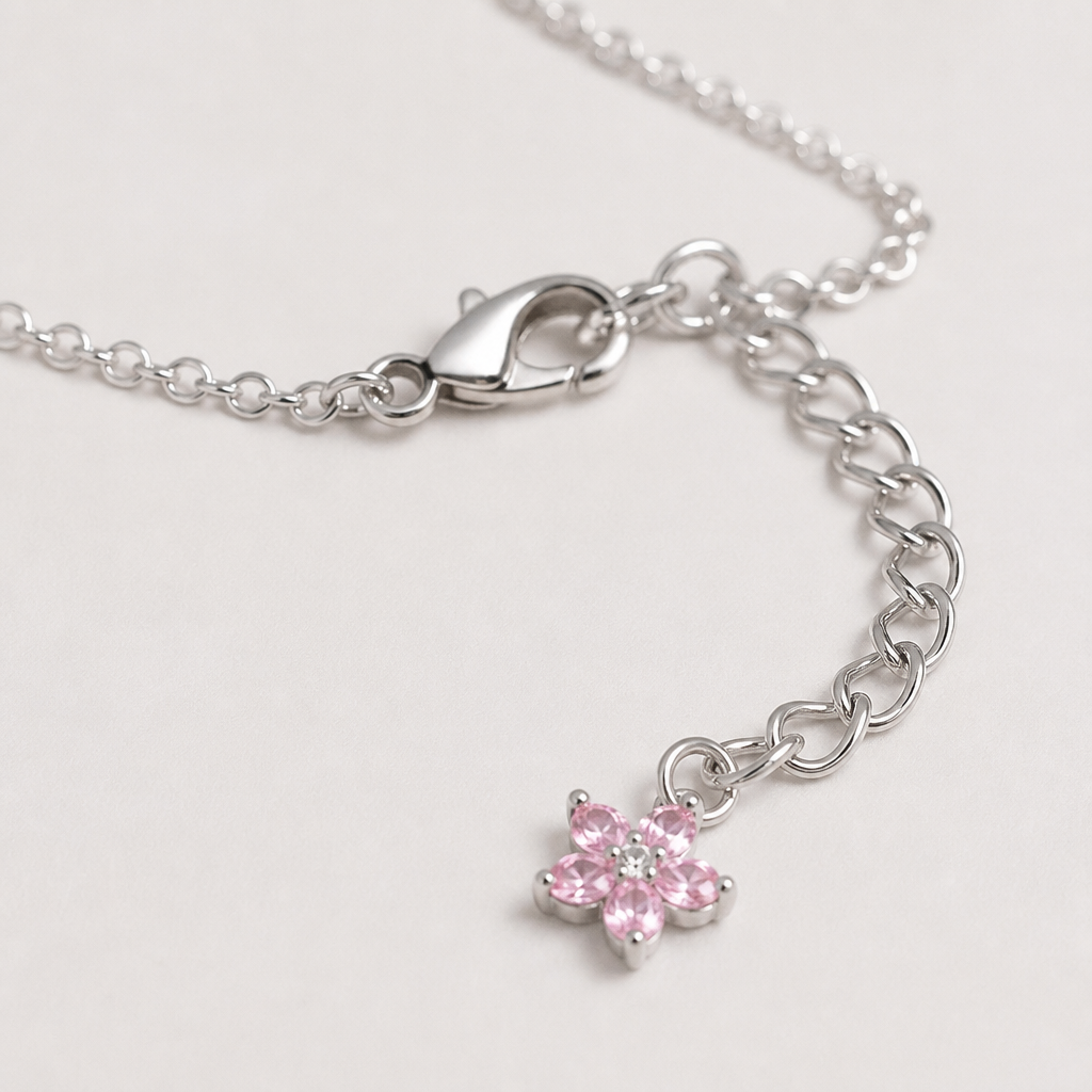 FleurAura™ – Delicate Cherry Blossom Crystal Bracelet with Adjustable Vine Chain
