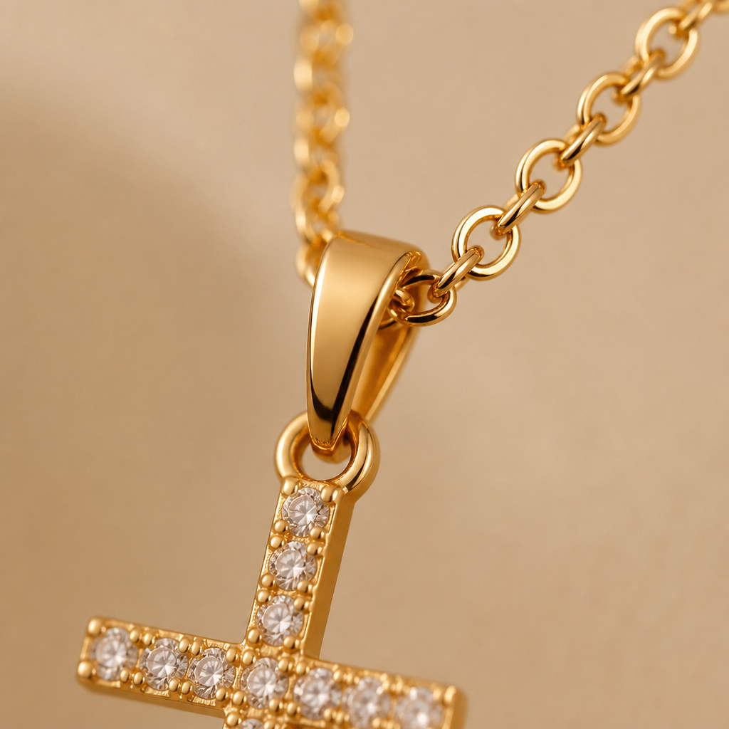LumaGrace™ – Delicate Cubic Zirconia Cross Pendant Necklace
