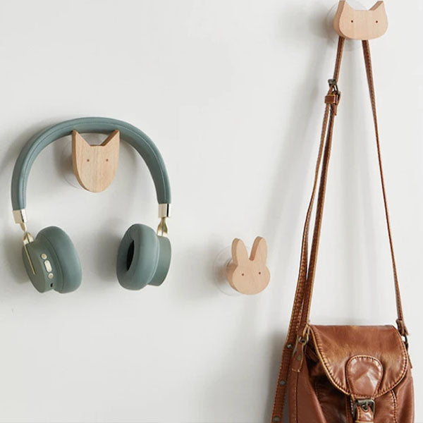 NordicPals - Wooden Animal Wall Hooks Set