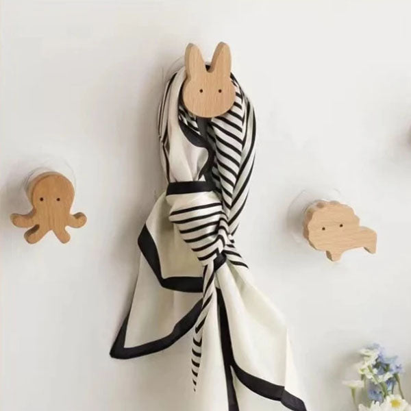 NordicPals - Wooden Animal Wall Hooks Set
