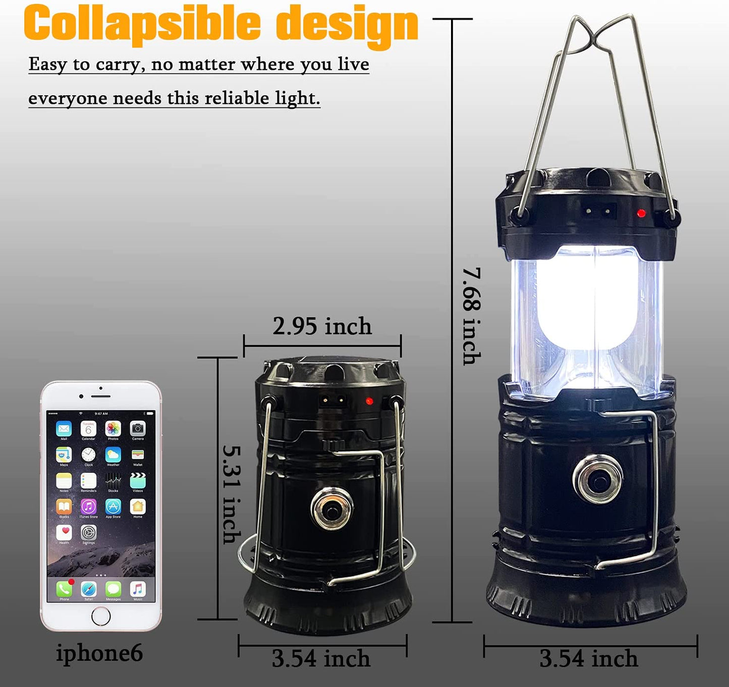 LED Camping Lantern – Collapsible and Rechargeable Design