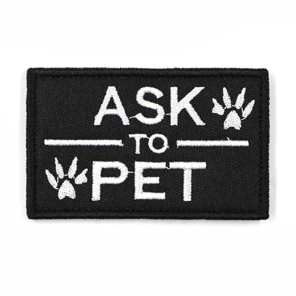 ID Badge Patches for Dog Harness - Hook and Loop Attachments