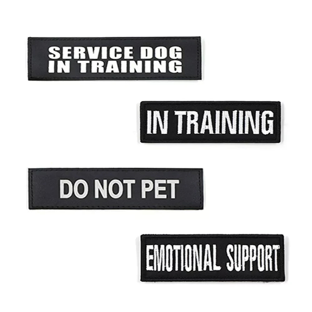 ID Badge Patches for Dog Harness - Hook and Loop Attachments