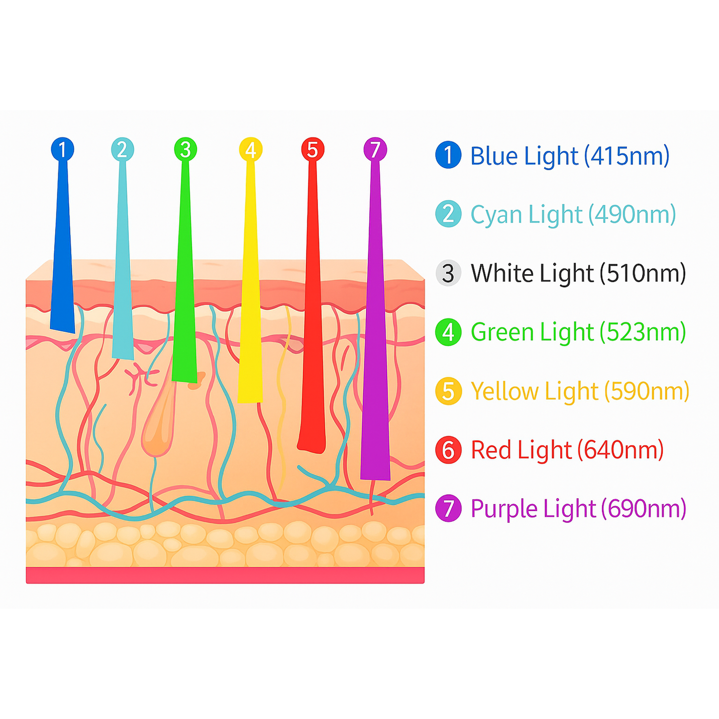 LED Light Therapy Device with Seven Colors for Skin Renewal