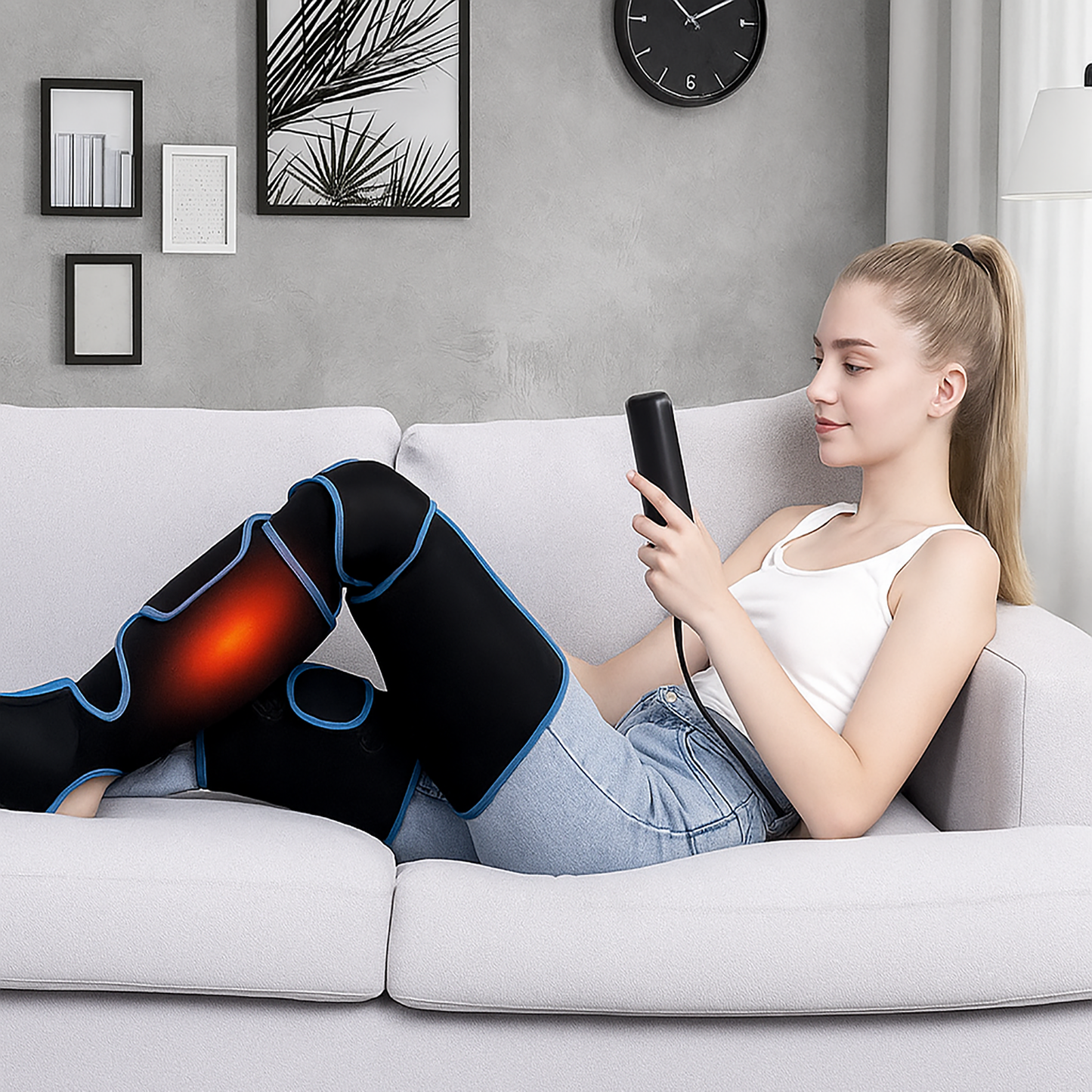 Full Leg Compression Massager Device for Enhanced Blood Circulation