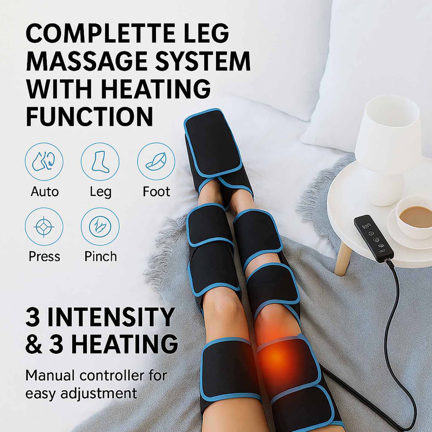 Full Leg Compression Massager Device for Enhanced Blood Circulation