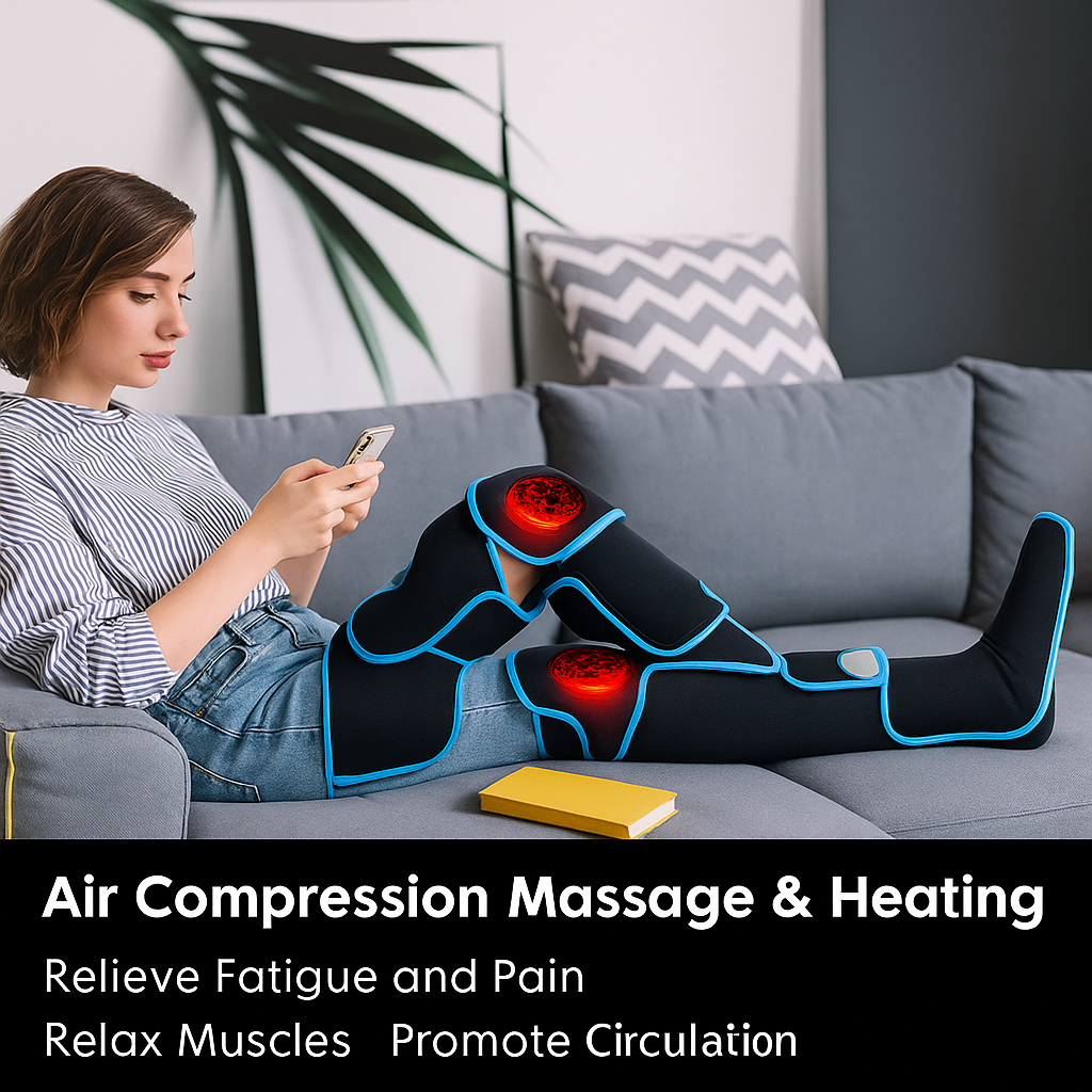 Full Leg Compression Massager Device for Enhanced Blood Circulation