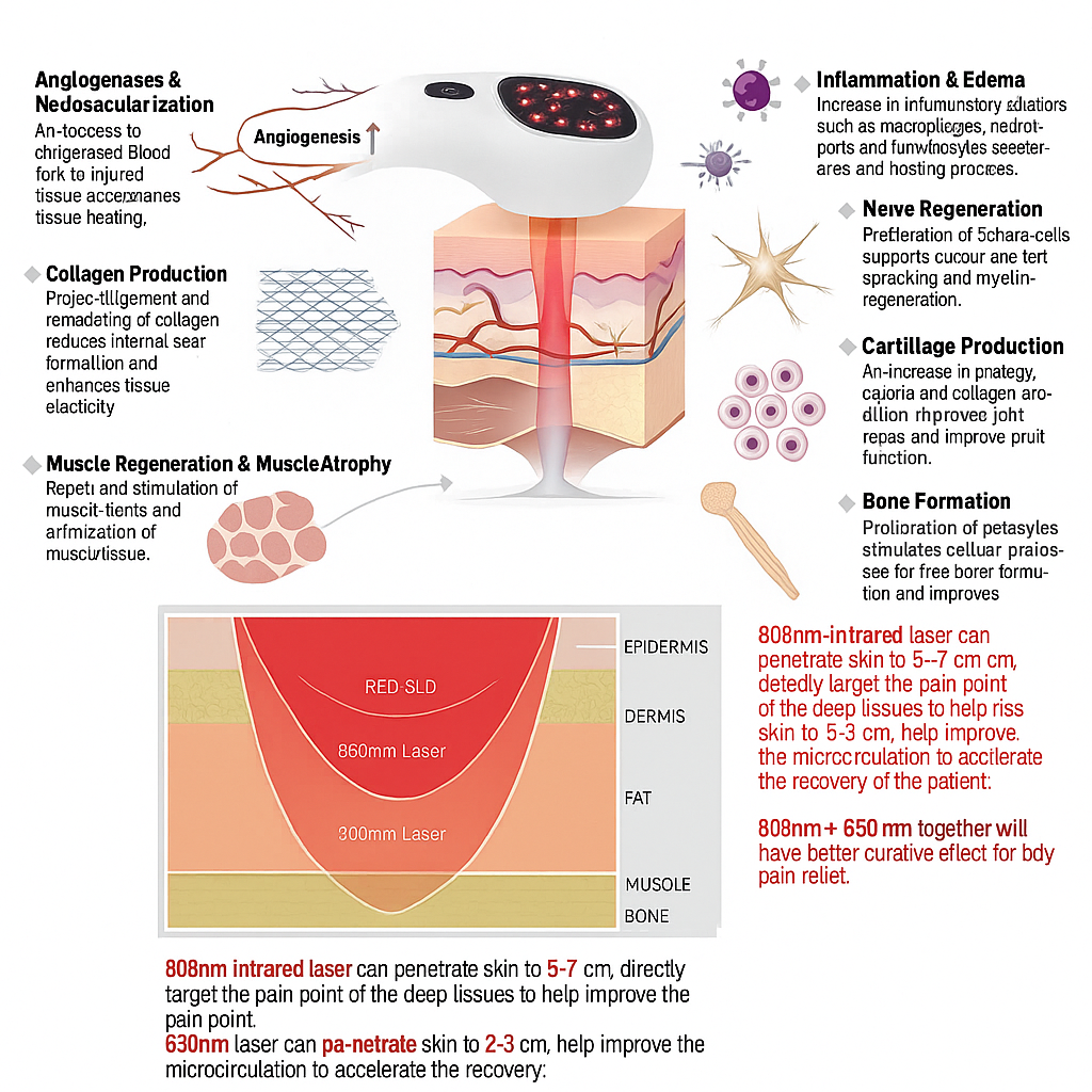 Pain Relief Device with Deep Tissue Red Laser Therapy