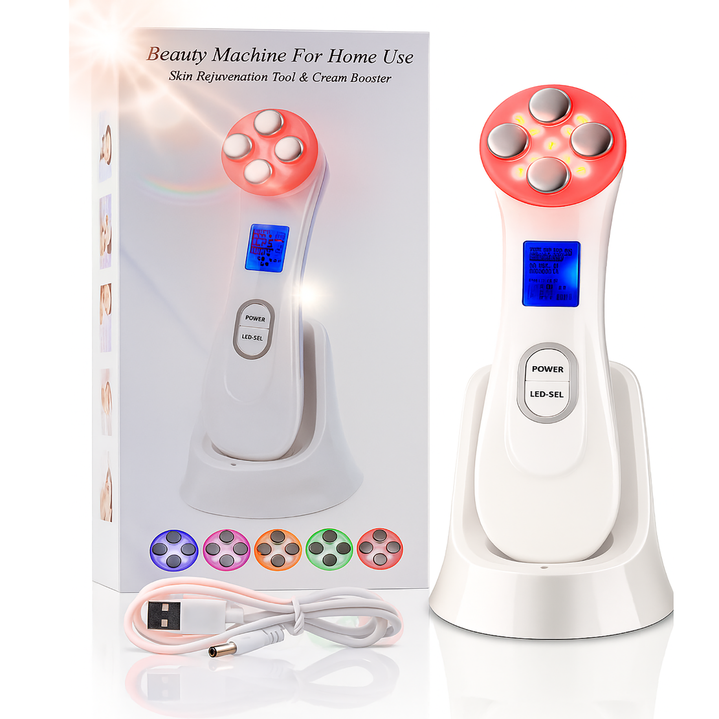 Comprehensive Anti-Aging Device for Facial Rejuvenation and RF Skin Tightening