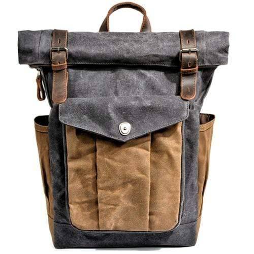 Durable Vintage Canvas and Leather Backpack for Men