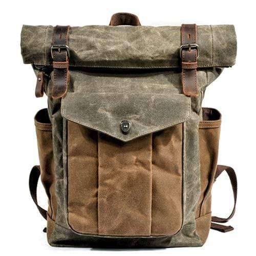 Durable Vintage Canvas and Leather Backpack for Men