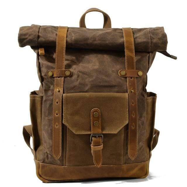 Durable Vintage Canvas and Leather Backpack for Men