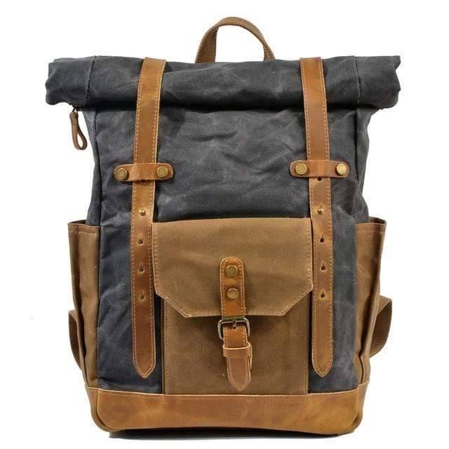 Durable Vintage Canvas and Leather Backpack for Men