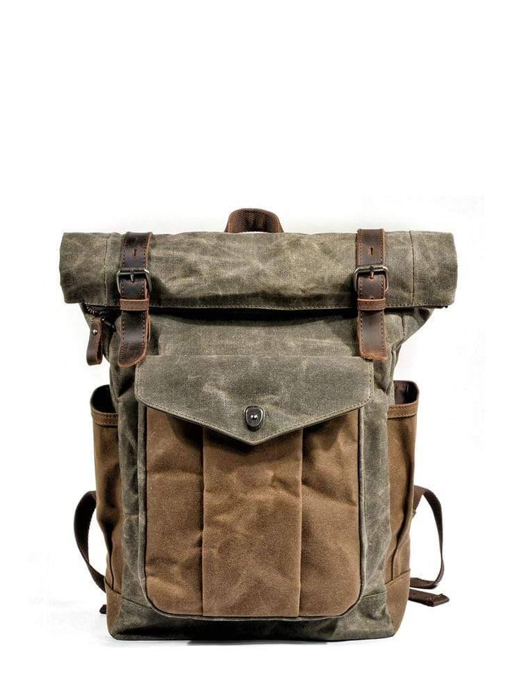 Durable Vintage Canvas and Leather Backpack for Men
