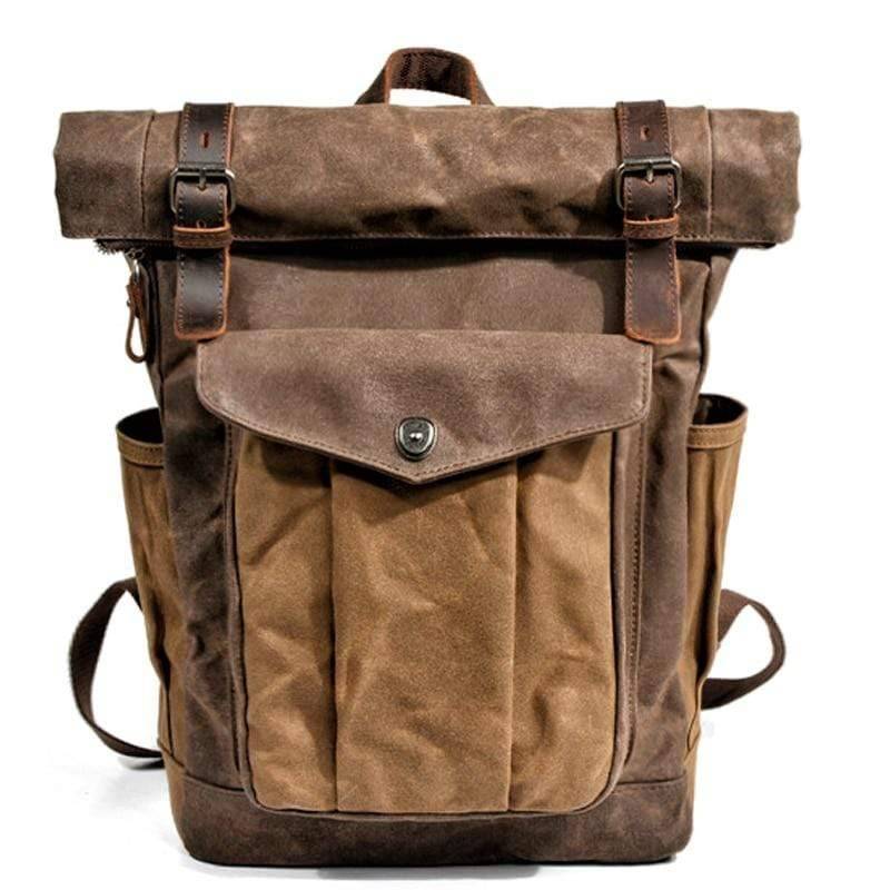 Durable Vintage Canvas and Leather Backpack for Men