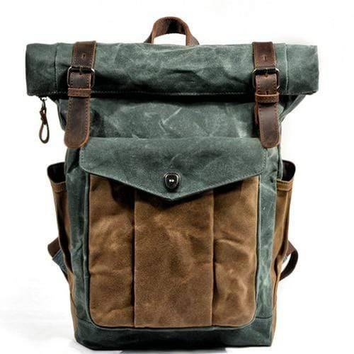 Durable Vintage Canvas and Leather Backpack for Men