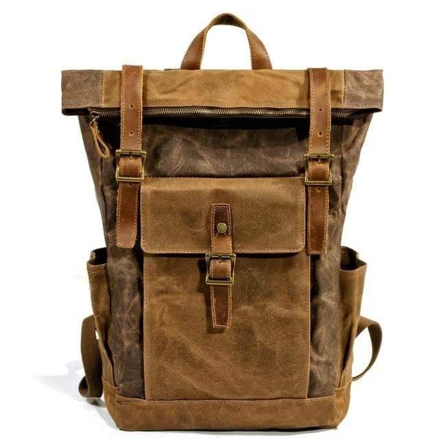 Durable Vintage Canvas and Leather Backpack for Men