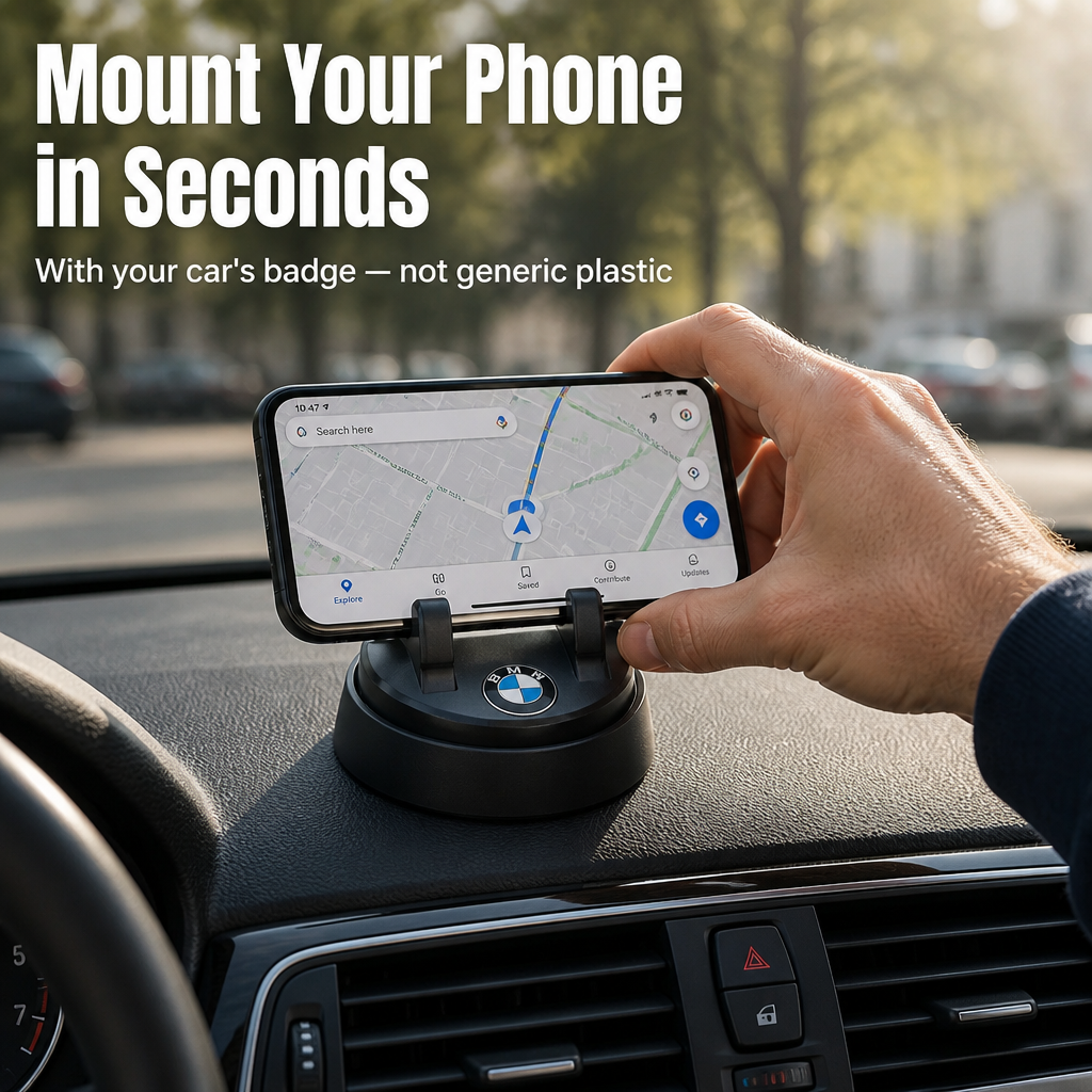 LumaRide™ — Mount Your Phone in Seconds with Your Car's Badge | 30-Day Guarantee