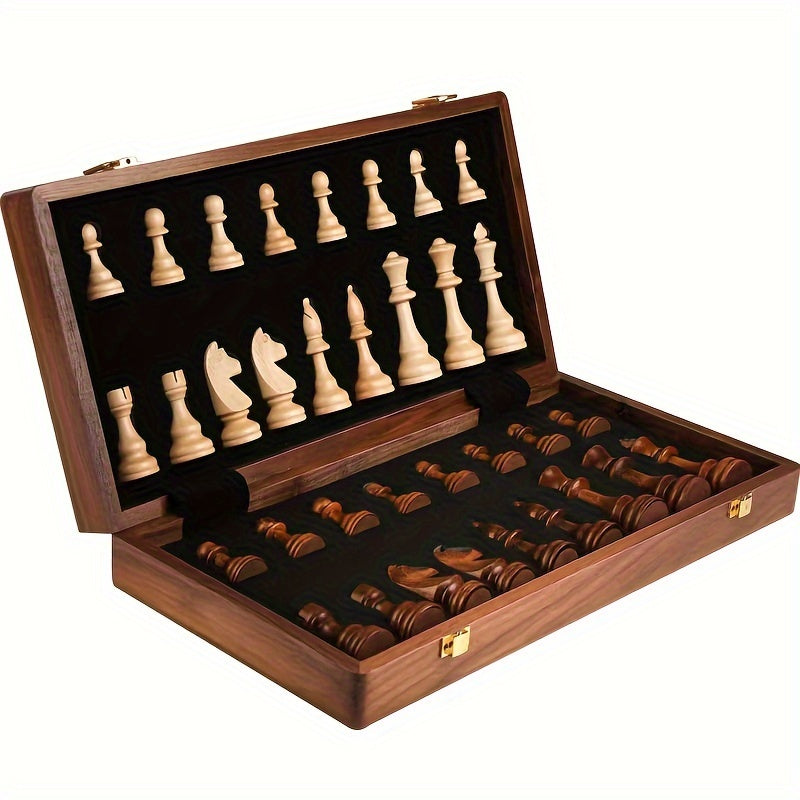 Folding Wooden Chess Set with Chess Pieces