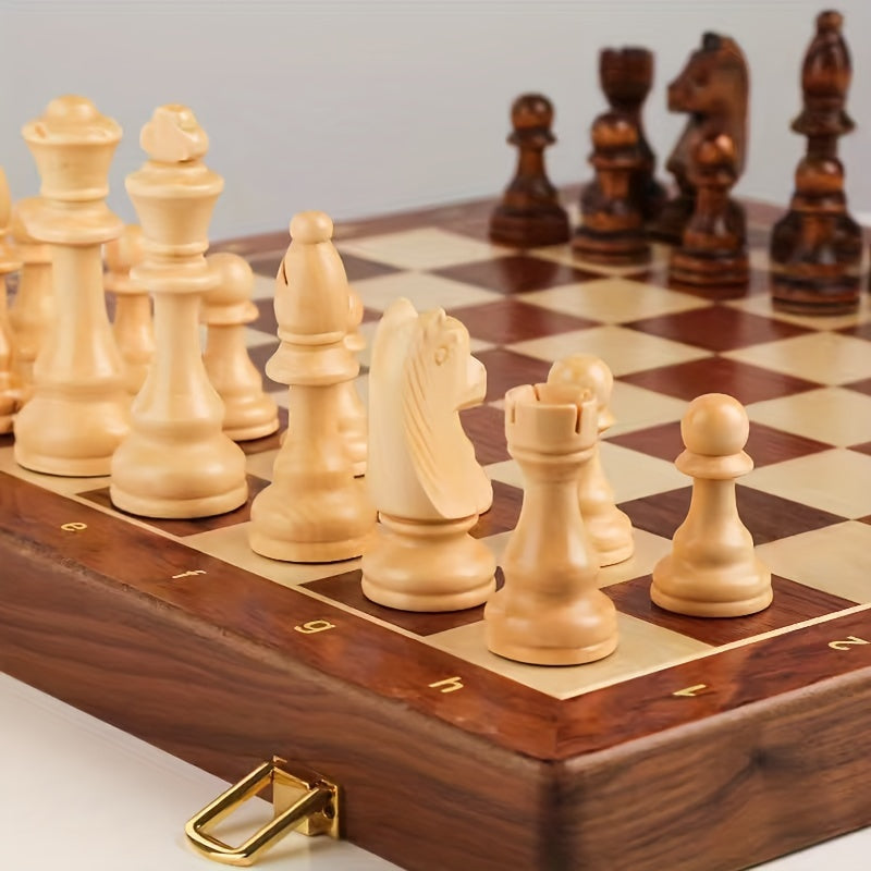 Folding Wooden Chess Set with Chess Pieces