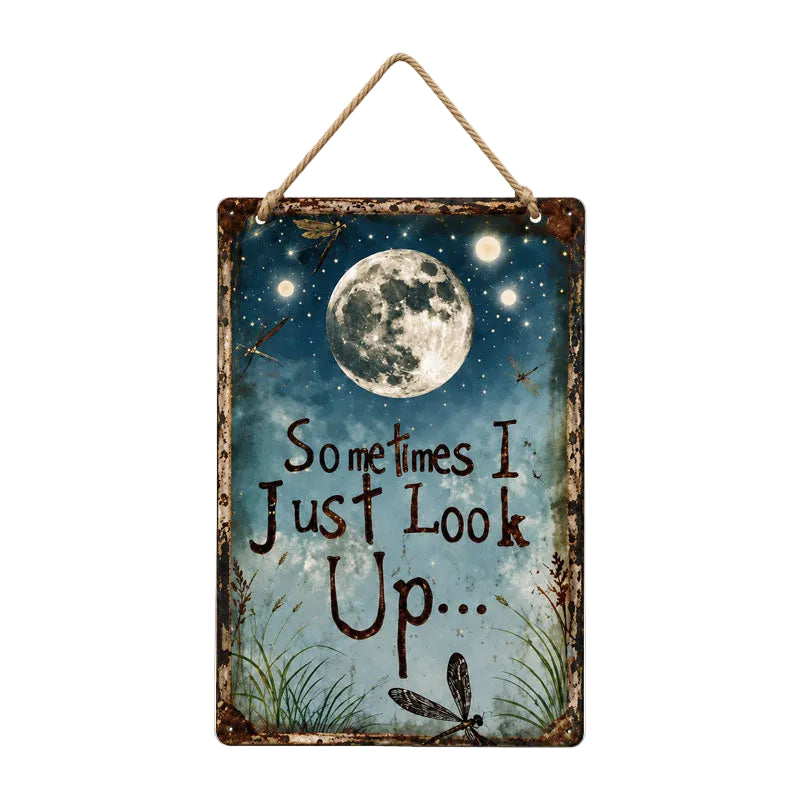 Lunavia – Rustic Moon Metal Sign for Porch and Garden