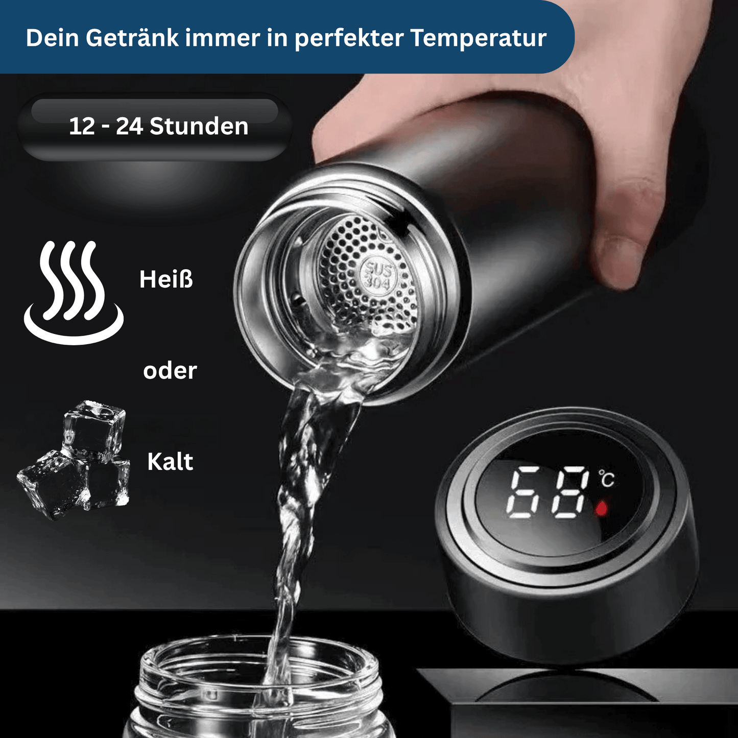 Digital Thermos with Smart Temperature Display