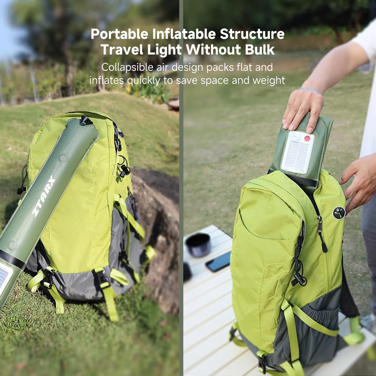 LED Waterproof Lantern for Camping - Inflatable Solar Light