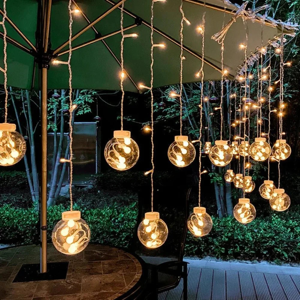 Solar Pendant String Lights for Garden & Patio Decor