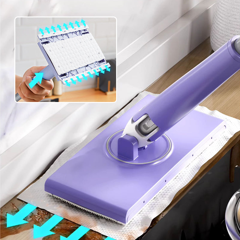 Compact Mini Mop with 360° Rotation – Hands-Free Cleaning Tool & 10 Wet Wipes