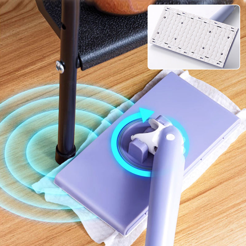 Compact Mini Mop with 360° Rotation – Hands-Free Cleaning Tool & 10 Wet Wipes