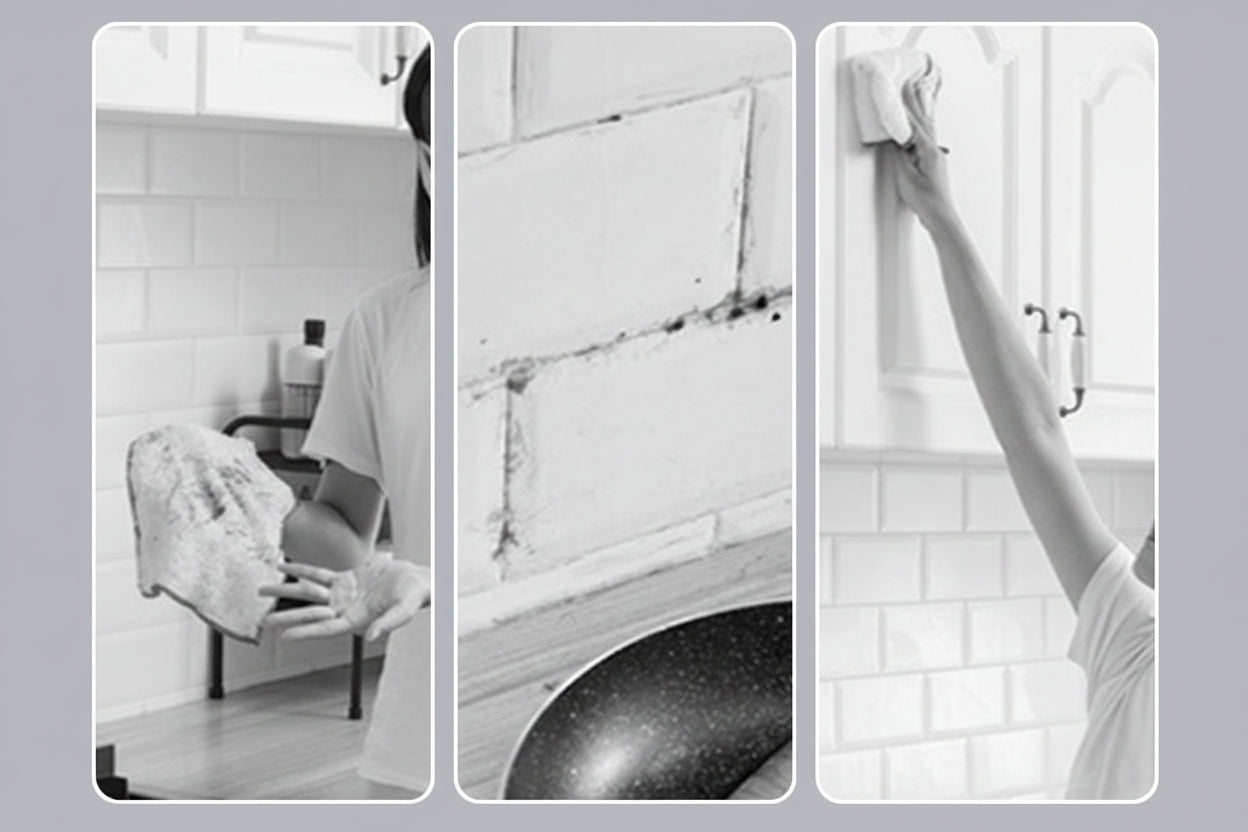 Compact Mini Mop with 360° Rotation – Hands-Free Cleaning Tool & 10 Wet Wipes